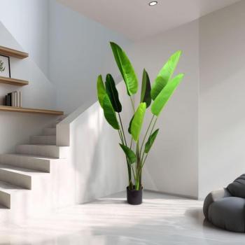 Műnövény dekoráció - banánlevél fa - zöld - 1,9 m kép