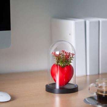 Műnövény dekoráció - bordó szív - 11 x 18 cm kép