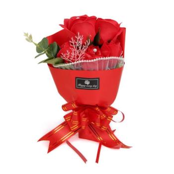 Műnövény dekoráció - rózsa - 23 x 16 x 8 cm kép