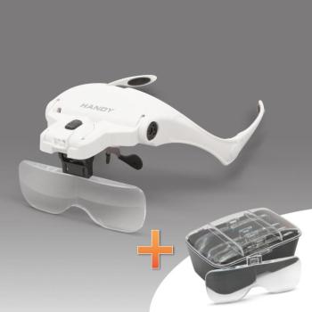 Nagyítós fejpánt LED világítással + lencse szett kép