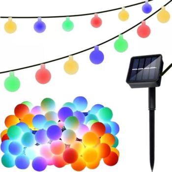 Napelemes lampion fényfüzér 7m 2V IP44 kép