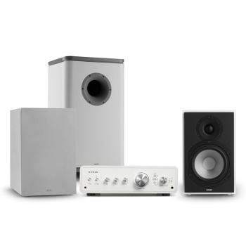 Numan Drive 802, sztereo készlet, erősítő, hangfal, subwoofer, burkolat, fehér/szürke kép