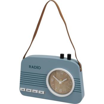 Old radio asztali óra, kék, 21,5 x 3,5 x 15,5 cm kép