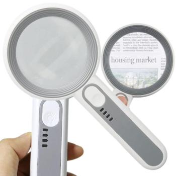 Olvasó nagyító 12 db LED megvilágítással, 5x kép