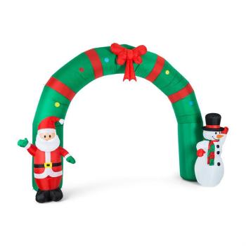OneConcept Merry-Welcome önfelfújó karácsonyi kapu, 250 cm, LED kép