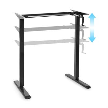 OneConcept Multidesk, állítható magasságú íróasztal, manuális, 73-123 cm, fekete kép