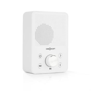 OneConcept Plug+Play FM, aljzatba szúrható rádió, FM tuner, USB, BT, fehér kép