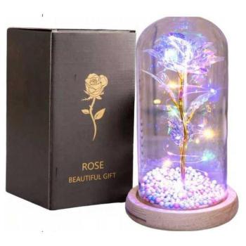 Örök rózsa üvegbúrában LED világítással  kép