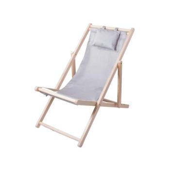 Összecsukható kerti nyugágy párnával, szürke színben kép