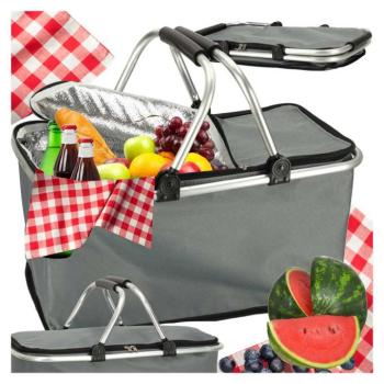 Összecsukható piknikkosár – szürke kép