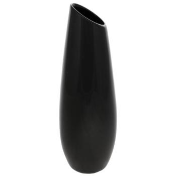Oval kerámia váza, 12 x 36 x 12 cm, fekete kép