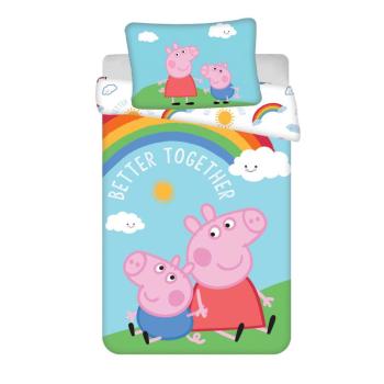 Peppa Pig PEP132 pamut gyerek ágyneműhuzat kiságyba, 100 x 135 cm, 40 x 60 cm kép