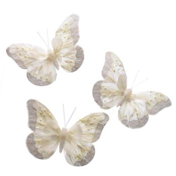 Pillangókészlet csillámmal, 3 db-os, 18 cm kép