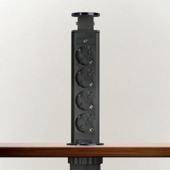 Rejtett elosztó, 4-es, szálcsiszolt titán fekete kép