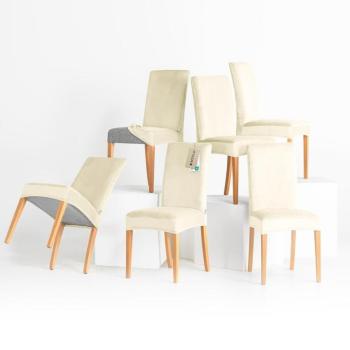 Restilo Feszítő huzat székhez Sento krém, 48 x 48x 58 + 10 cm, 6 db-os szett, krém kép