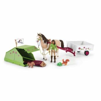 Schleich 42533 Sarah lóval és kisállatokkal kempingen, 24,5 x 19 x 6,6 cm kép