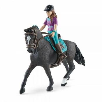 Schleich 42541 Barna hajú Lisa baba mozgatható végtagokkal Storm lovacskán kép