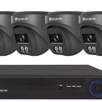 Securia Pro kamera rendszer NVR4CHV4S-B DOME smart, fekete Felvétel: 1 TB merevlemez kép
