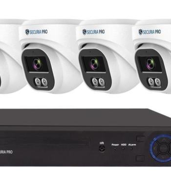 Securia Pro kamera rendszer NVR4CHV4S-W DOME smart, fehér Felvétel: 1 TB merevlemez kép