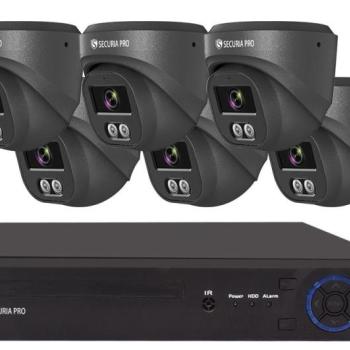 Securia Pro kamera rendszer NVR6CHV4S-B DOME smart, fekete Felvétel: 8 TB merevlemez kép