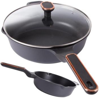 Serpenyő, tapadásmentes, indukciós, fedővel, 4L kép