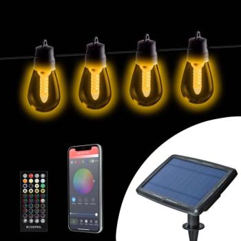 Smart szolár fényfüzér - 25 db fehér LED - állítható színhőmérséklet - 13,6 m - bluetooth kép