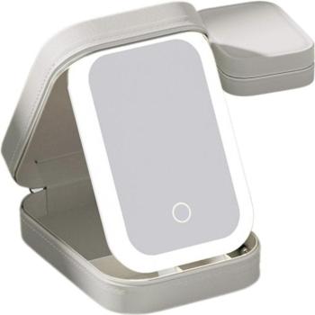 Sminktükör tárolóval, LED-világítással kép