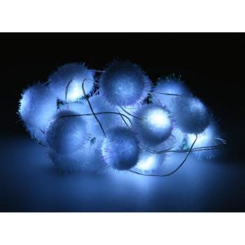 Snowball LED-es fényfüzér 20 gömbbel, 1,9 m, hideg fehér kép