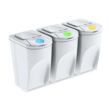 Sortibox szelektív hulladékgyűjtő 35 l, 3 db, fehér kép