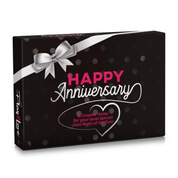 Spielehelden Happy Anniversary Black Edition, Kártyajáték pároknak, 110 kérdés, Ajándékdoboz angol nyelvű kép