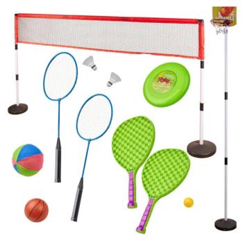 Sportkészlet 5in1 tollaslabda kosárlabda röplabda tenisz frizbi kép