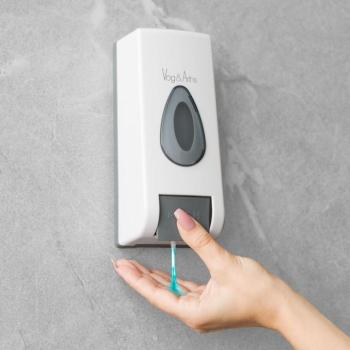 Szappanadagoló - kézzel működtethető - 350 ml - fali - fehér kép