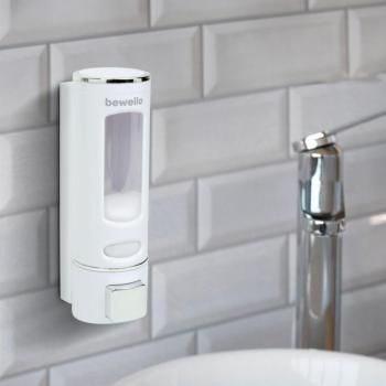 Szappanadagoló - kézzel működtethető - 400 ml - fali - fehér kép