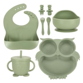 Szilikon étkészlet gyerekeknek, bagoly mintás kép