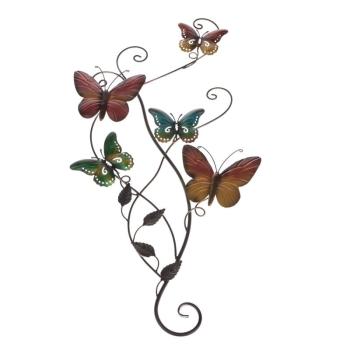 Színes pillangók fali fém dekoráció, 38 x 74 x 3 cm kép