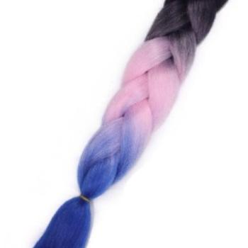 Szintetikus hajfonat (fekete-rózsaszín-sötétkék) kép