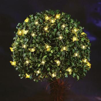 Szolár fényfüzér - pillangó - 2,4 m - 25 melegfehér LED kép