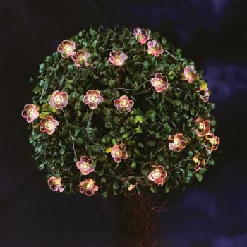 Szolár fényfüzér - virág - 2,4 m - 25 melegfehér LED kép