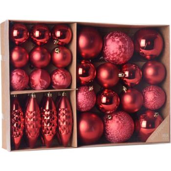 Terme karácsonyi dísz készlet, piros, 31 db-os kép