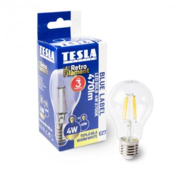 Tesla - LED Filament RETRO izzó, E27, 4W, 230V, 470lm, 2700K, 360°, clear kép