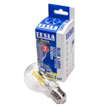 Tesla - LED FILAMENT RETRO izzó, E27, 6,5W, 230V, 835lm, 2700K, 360°,clear kép