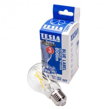 Tesla - LED FILAMENT RETRO izzó, E27, 7W, 230V, 806lm, 4000K, 360°,clear kép