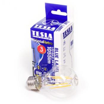 Tesla - LED FILAMENT RETRO izzó, E27, 8W, 230V, 1055lm, 2700K, 360°, clear kép