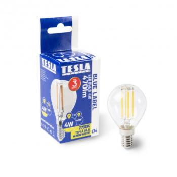 Tesla - LED FILAMENT RETRO minigömb izzó,  E14, 4W, 230V, 470lm, 2700K, 360°,clear kép