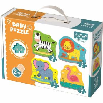 Trefl Baby puzzle Állatok a safarin, 4 az 1-ben 3, 4,  5, 6 részes kép