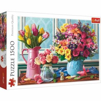 Trefl Puzzle Virágcsokor vázában, 1500 részes kép