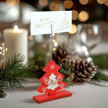 Ültetőkártya tartó - csipeszes - fenyőfa - 8,5 x 12 cm  kép