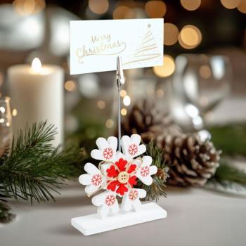 Ültetőkártya tartó - csipeszes - jégkristály - 8,8 x 8,8 cm kép