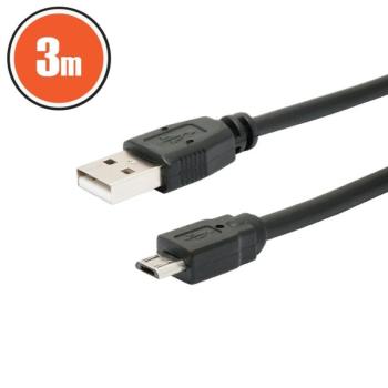 USB kábel 2.0 A dugó - B dugó (micro) 3 m kép