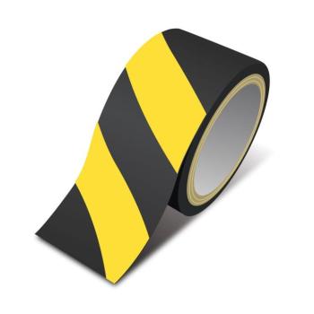 Veszélyt jelző ragasztószalag - sárga / fekete - 50 mm x 33 m kép